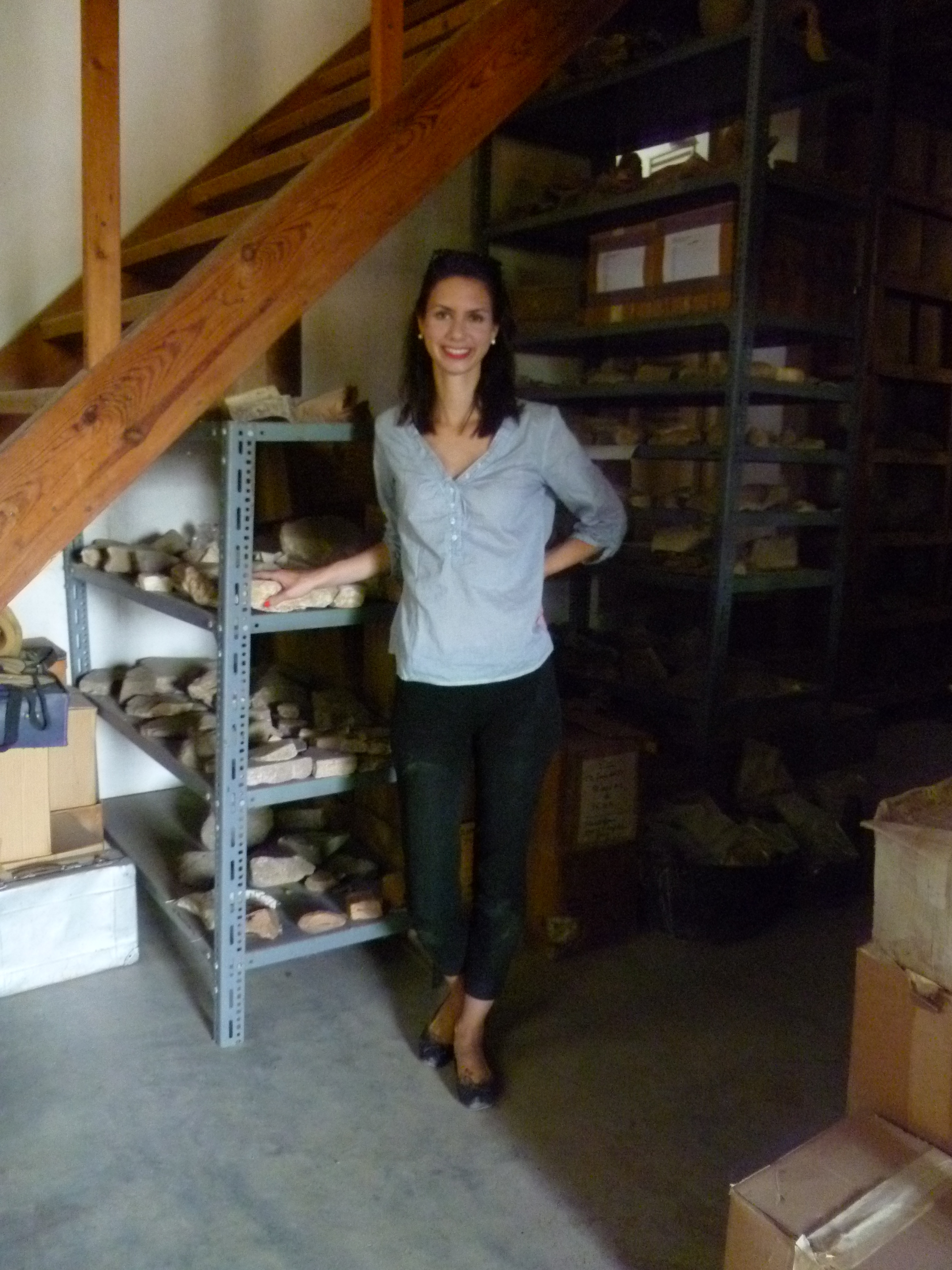 Arielle Winnik in the museum storage room